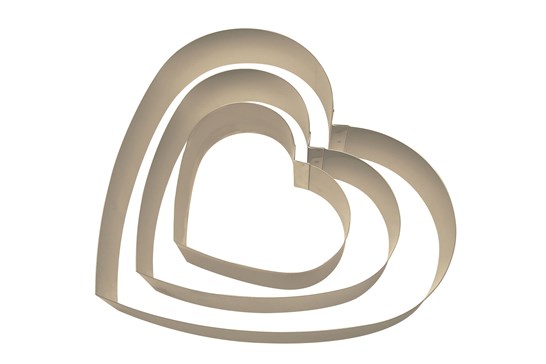 Kagering, hjerteform, H 6 cm, rustfrit stål