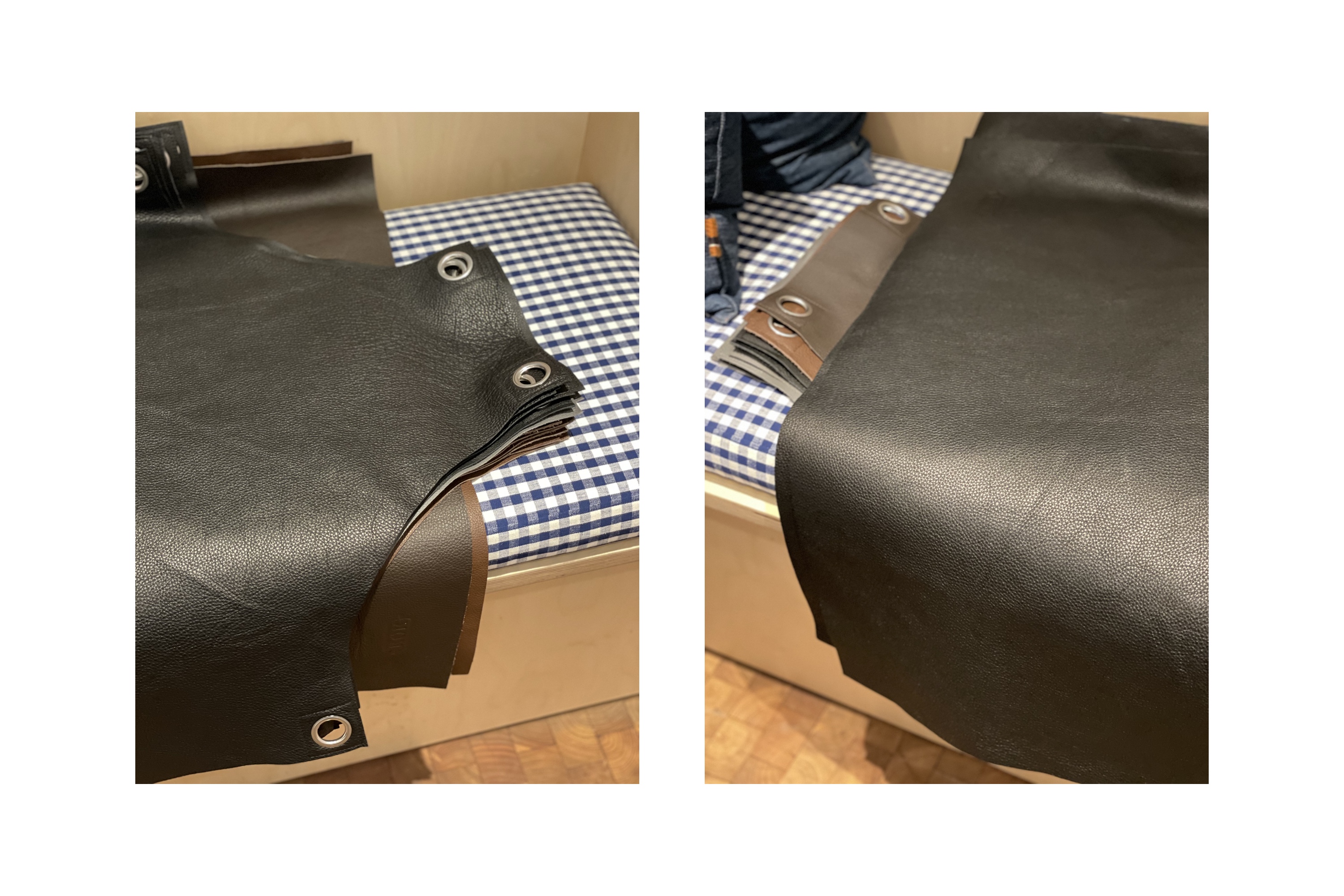 Forklæde, 90x80 cm, genanvendt læder