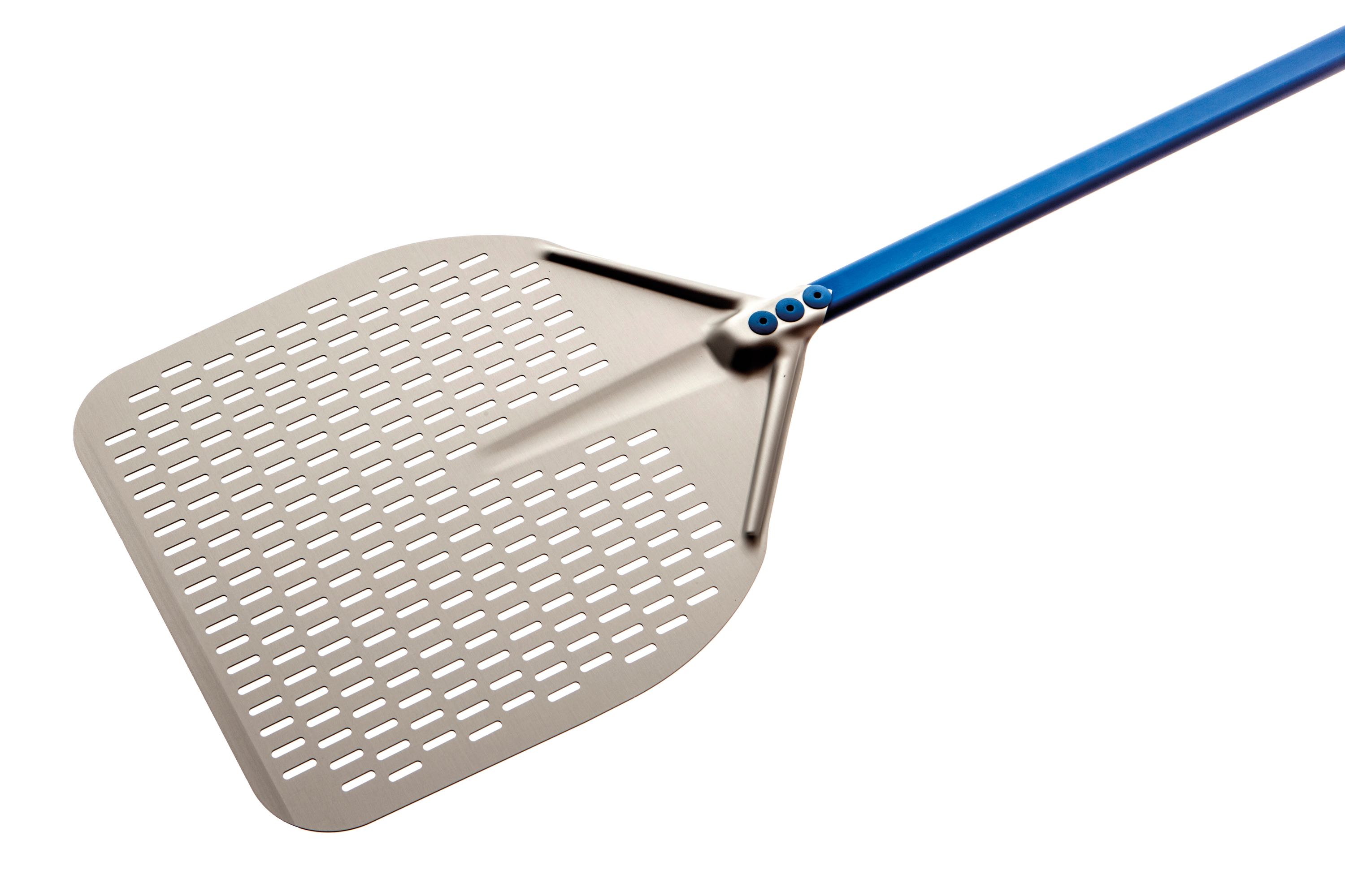 Pizzaspade pro, perforeret aluminium, håndtag 1,8 meter