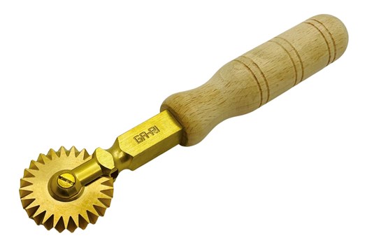 Pastahjul, takket skær, messing