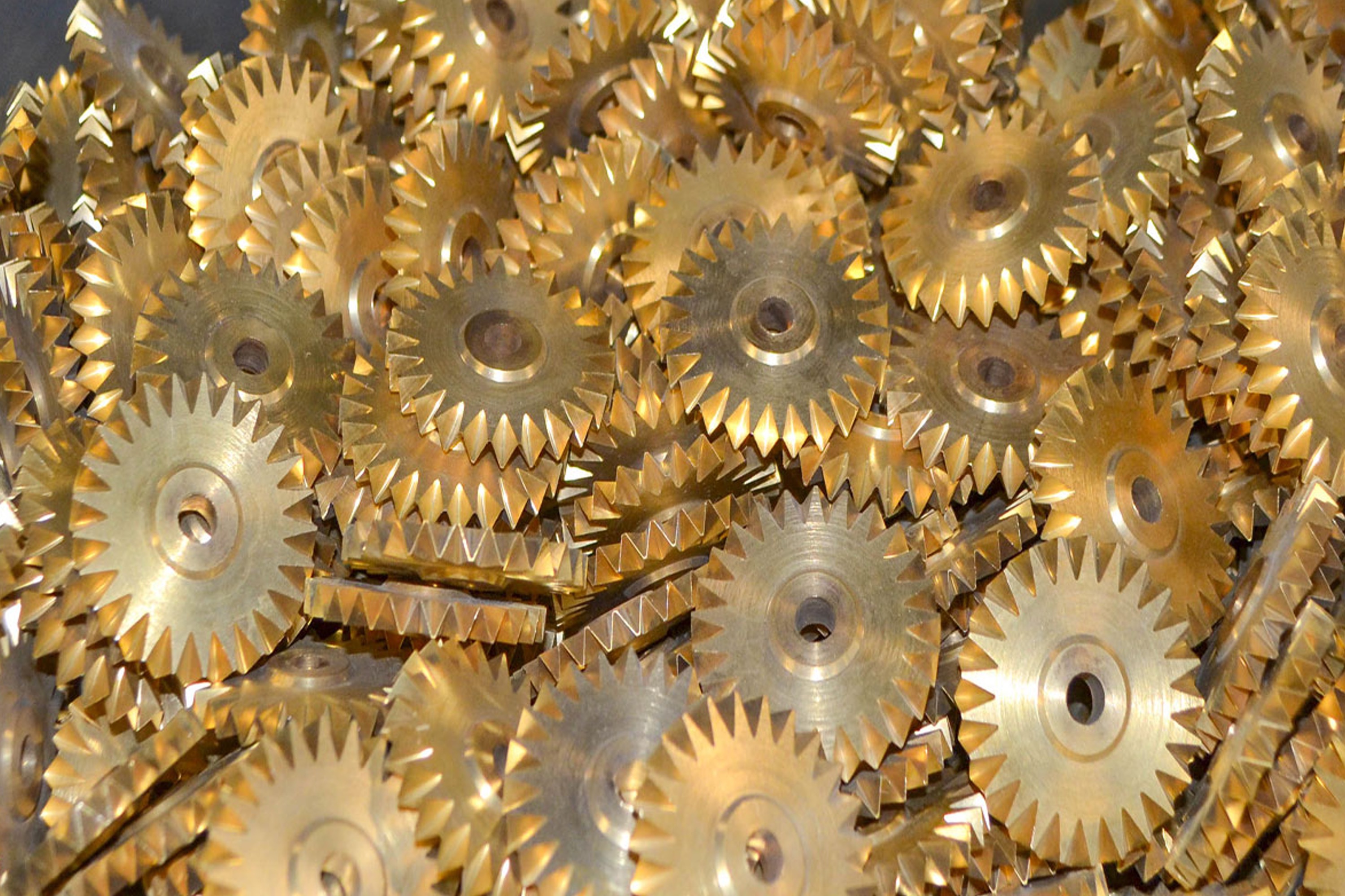 Pastahjul, takket skær, messing