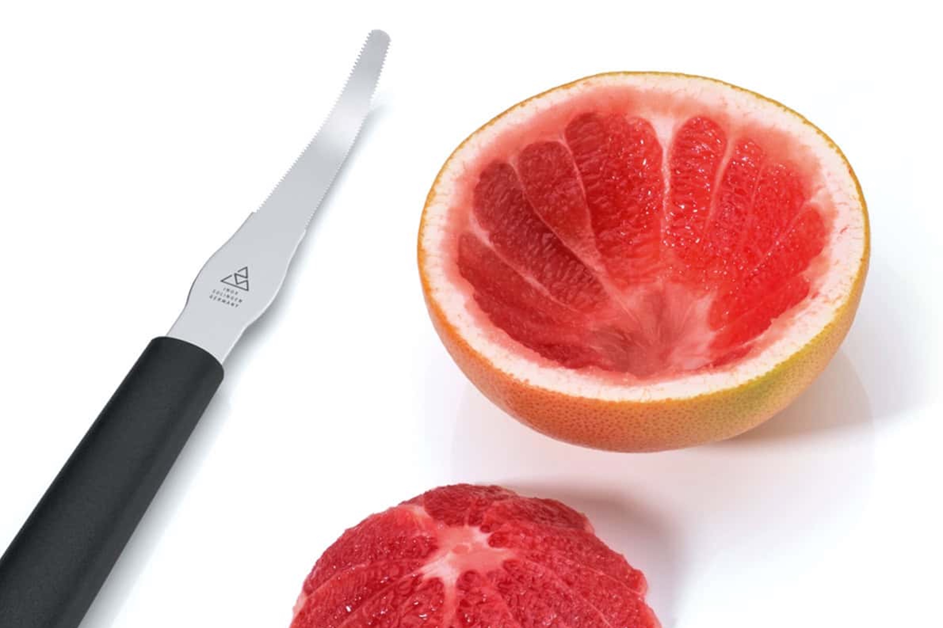 Grapefrugtkniv, stål med plastskæfte
