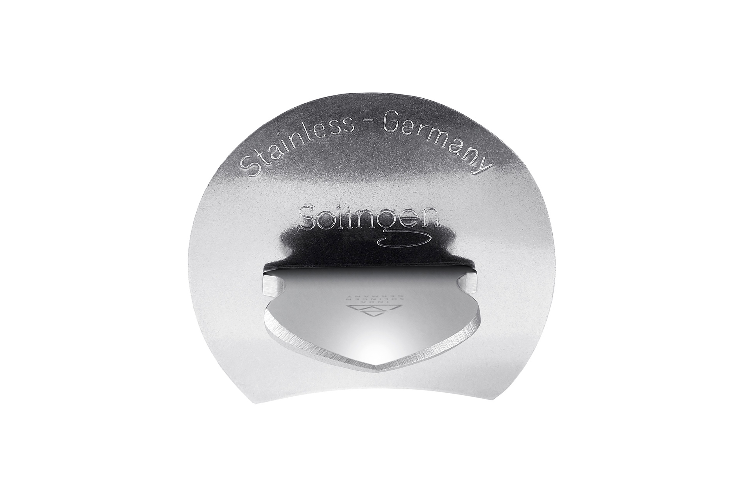 Østerskniv med skjold og sort plastskæfte