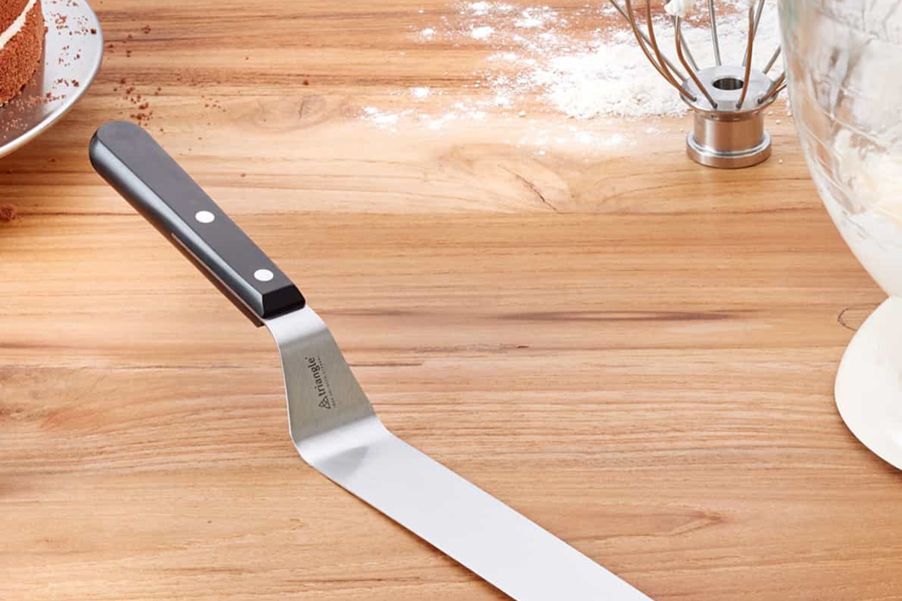 Paletkniv med, buk, sort plastskaft