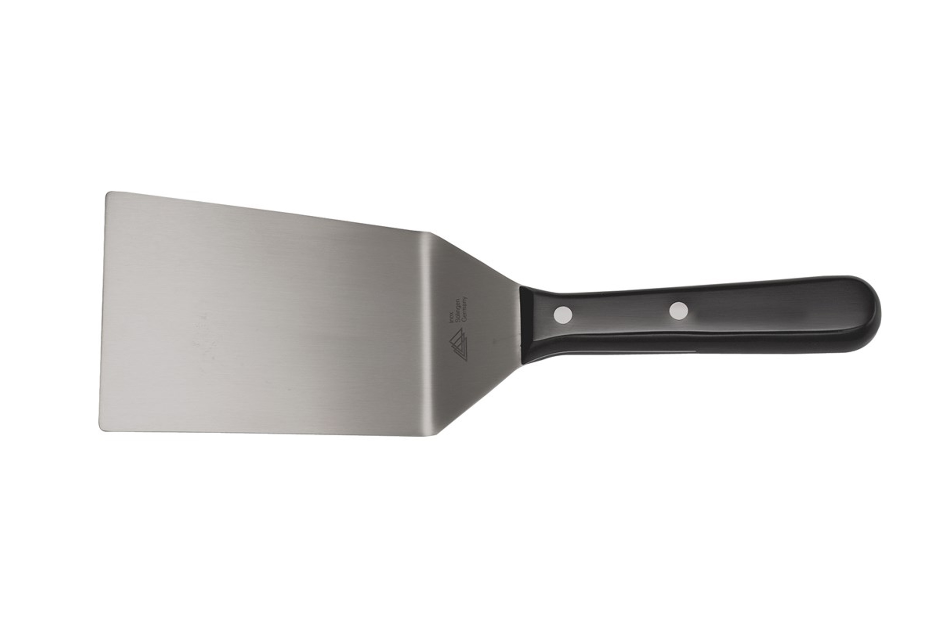 Palet med buk, bred, sort plastskaft