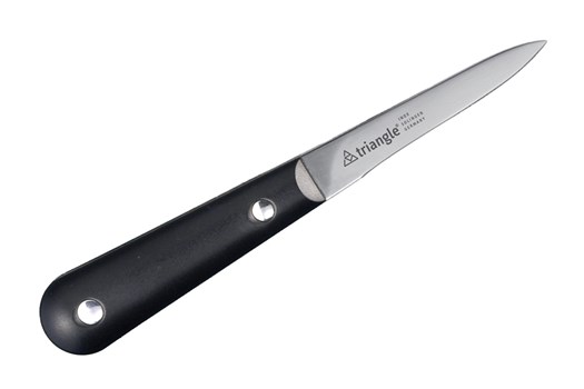 Østerskniv med 2 nitter og sort skæfte, 16 cm