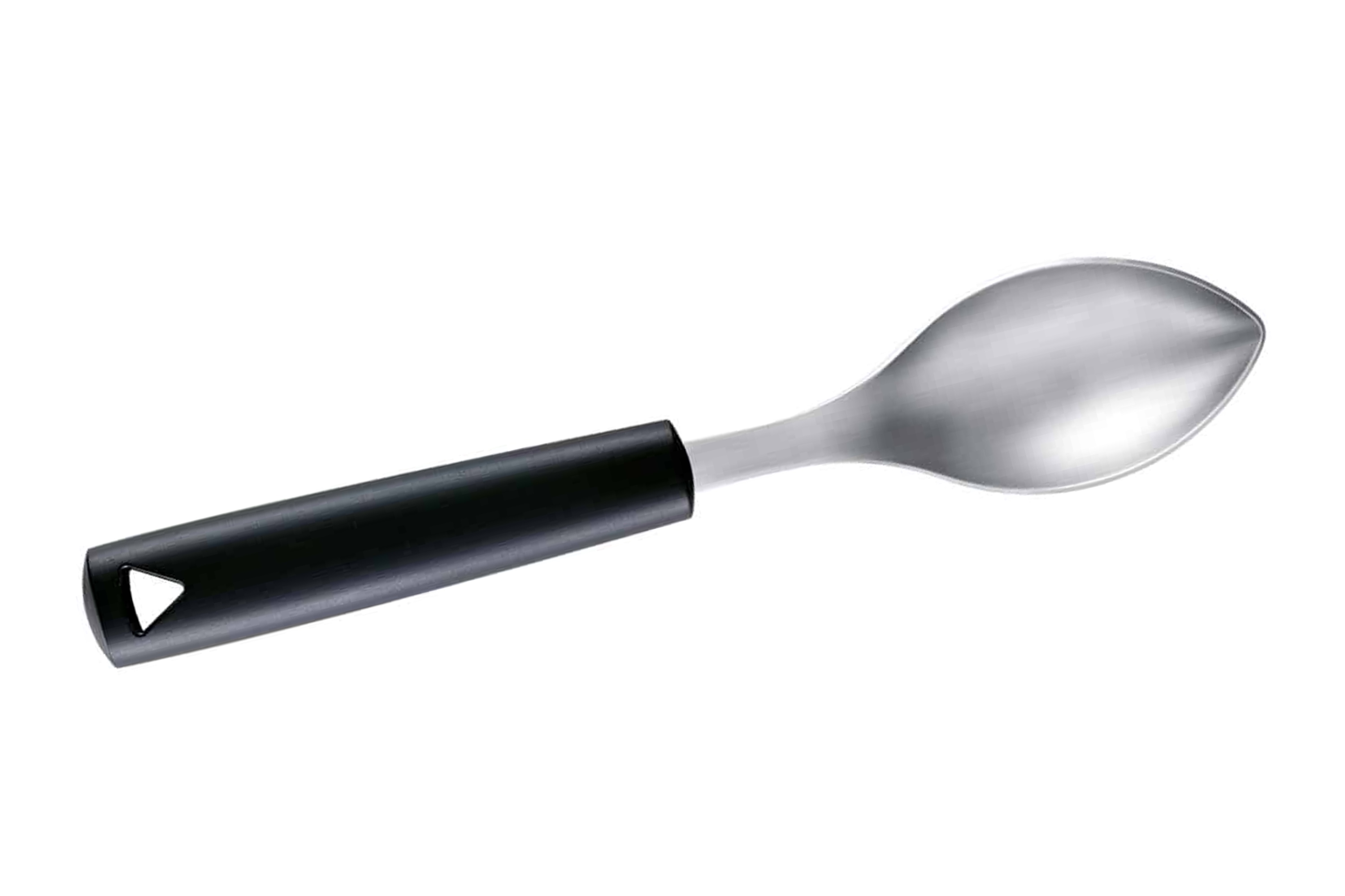 Quenelleske, stål, sort skaft