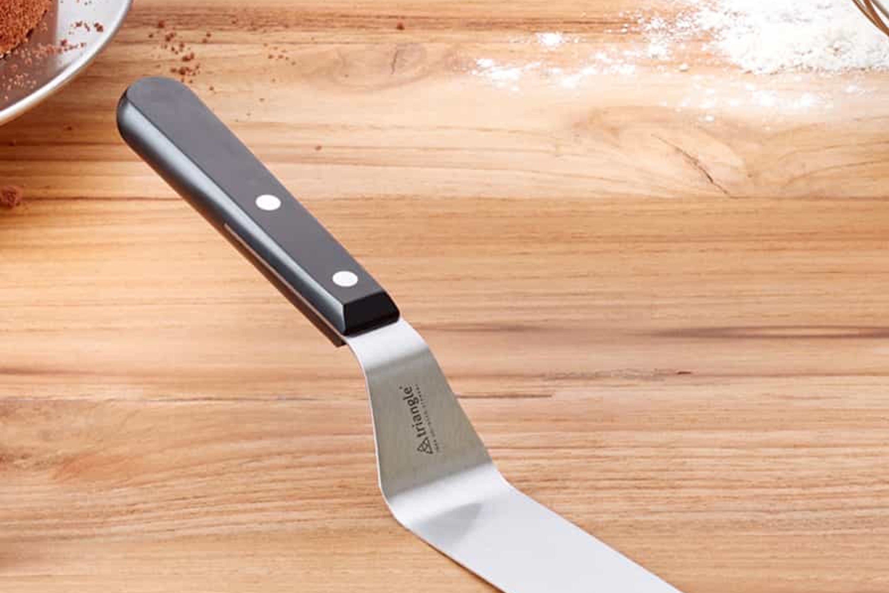 Paletkniv med, buk, sort plastskaft