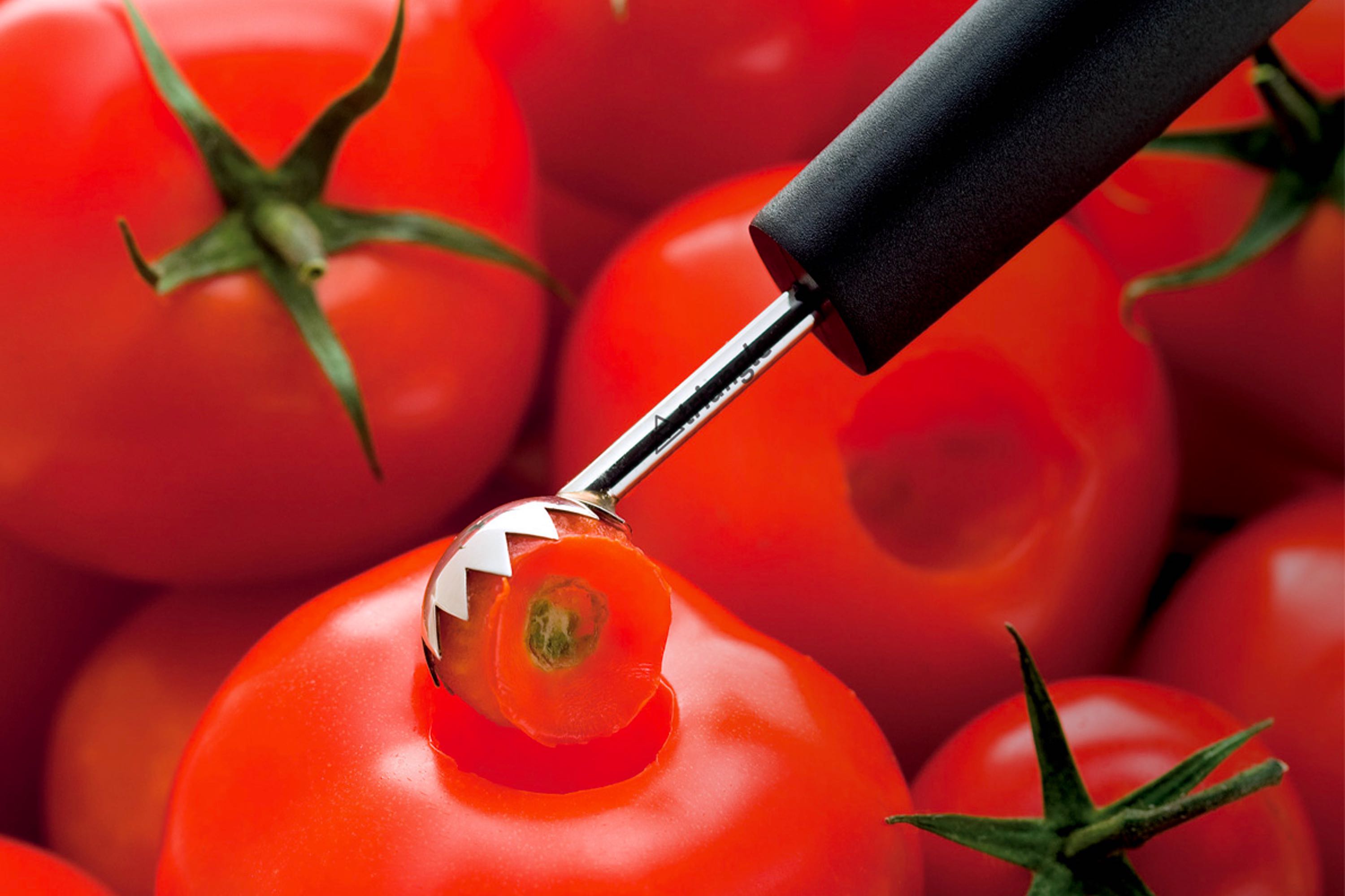 Tomatblomstfjerner, stål med plastskæfte, Ø 2 cm