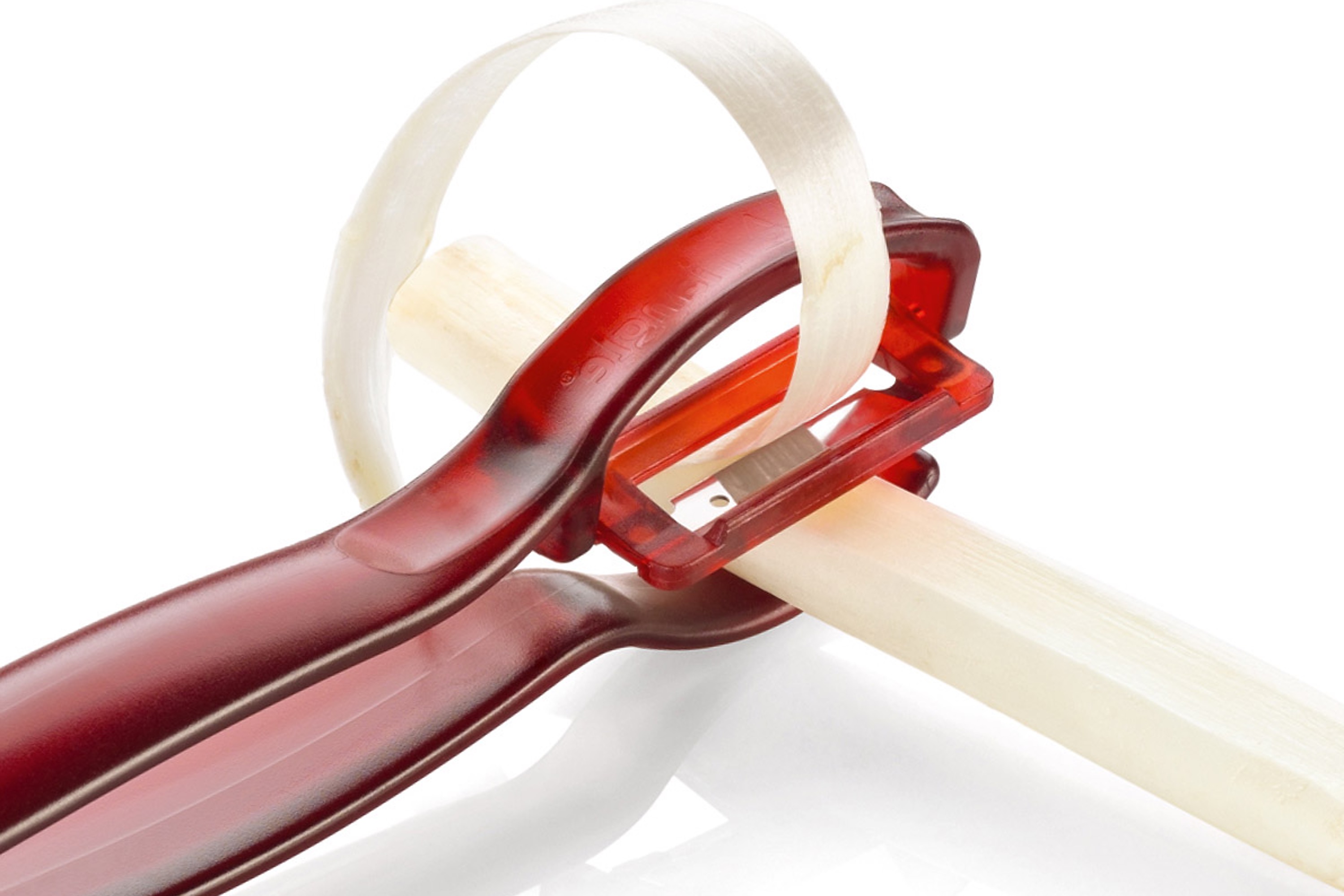 Aspargesskræller med holder, plast