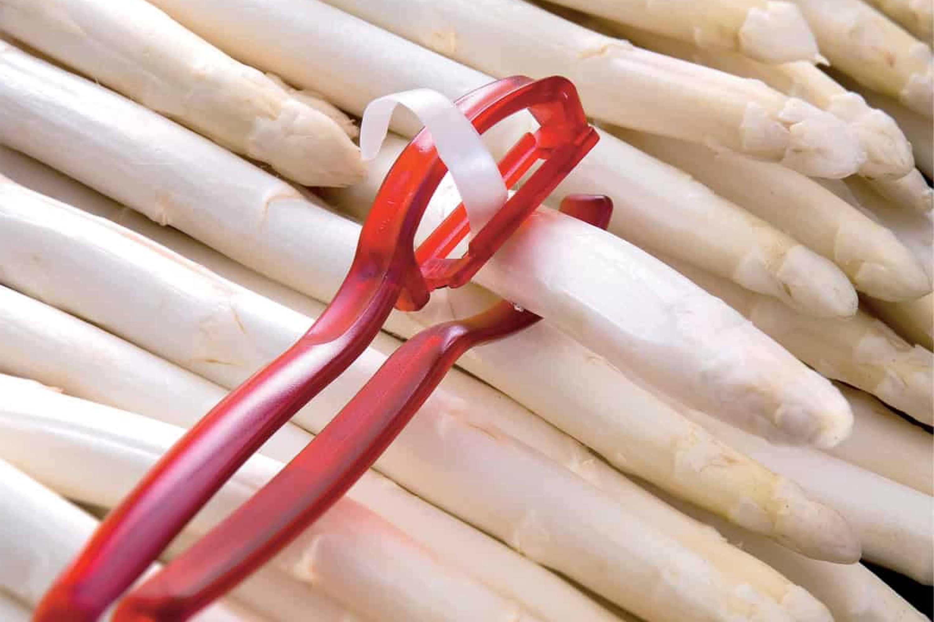 Aspargesskræller med holder, plast