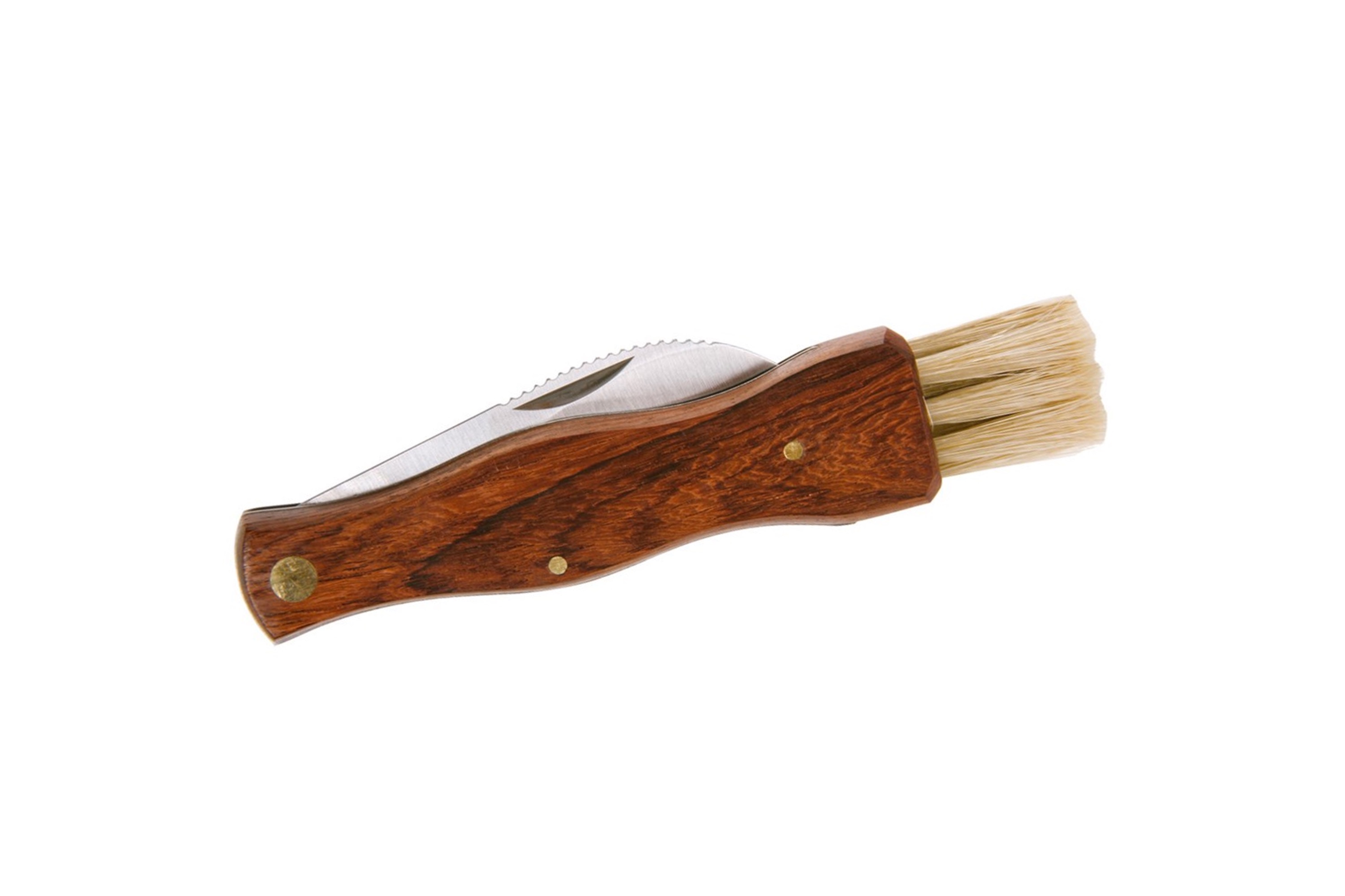 Svampefoldekniv med børste, træ