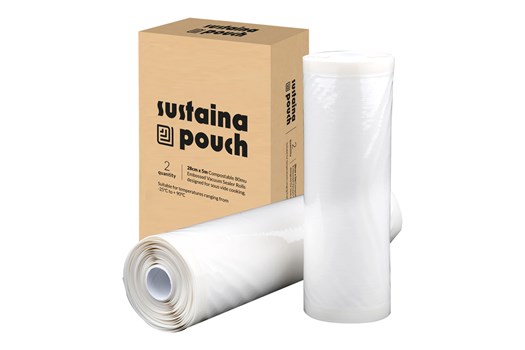 Vakuumpose, kompost, riflet, 2 ruller á 5 m, Sustaina Pouch