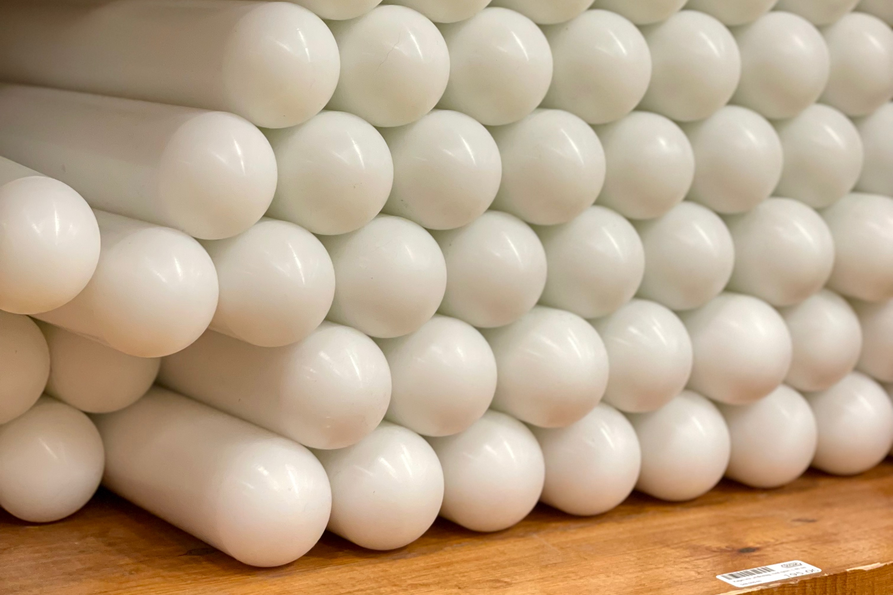 Kagerulle uden håndtag, hvid plast