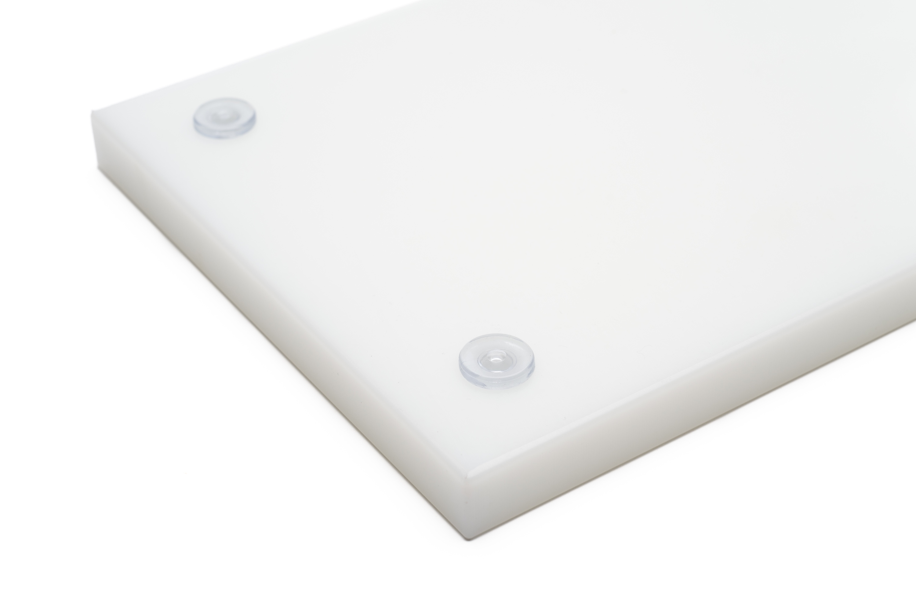 Skærebræt med fødder, rille og kar, hvid plast