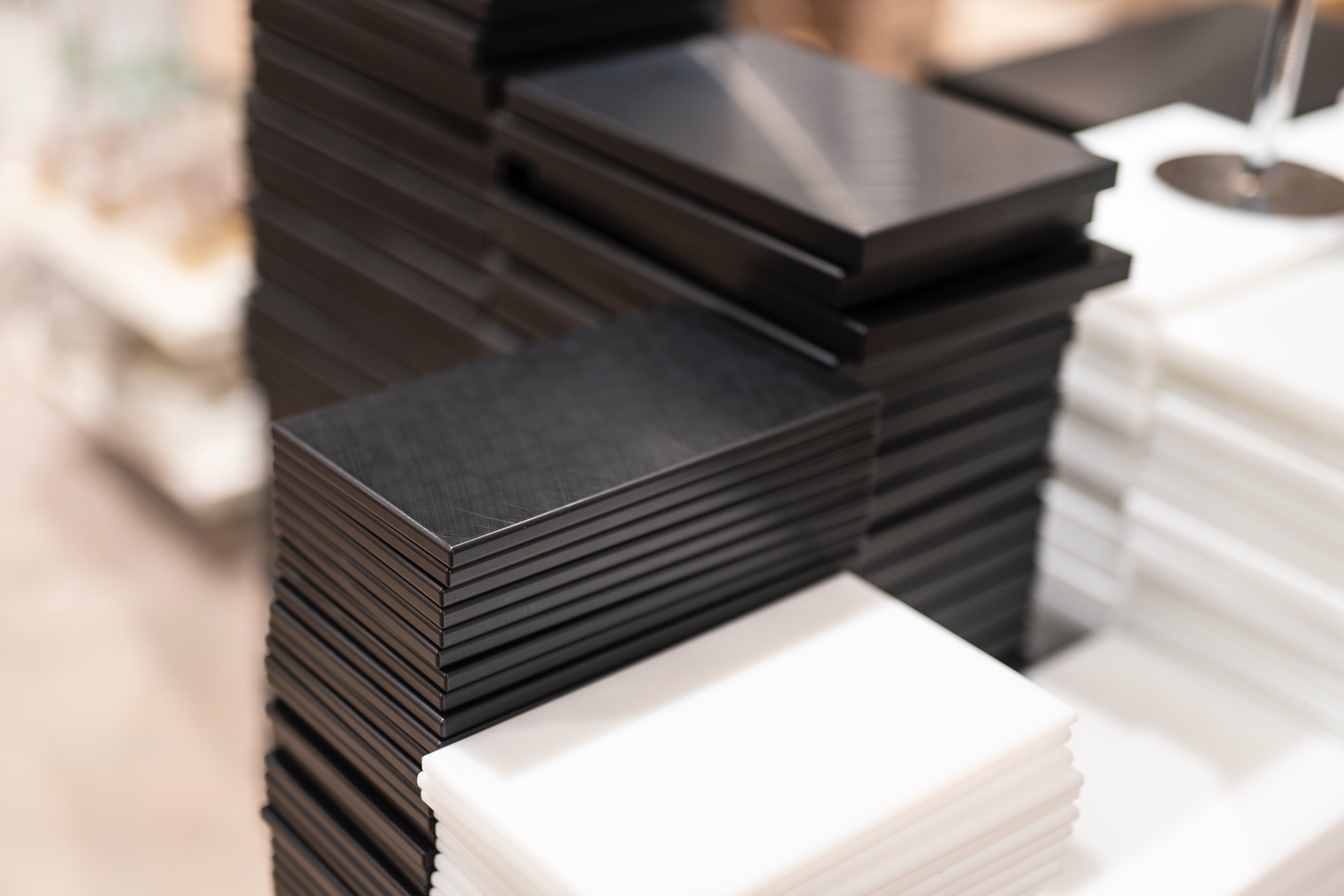 Skærebræt uden fødder, sort plast