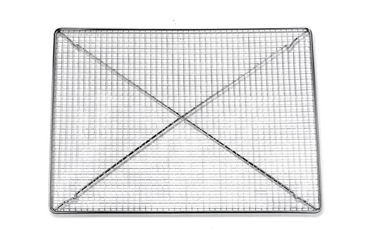 Bagerist, trådnet og fødder, rustfrit stål