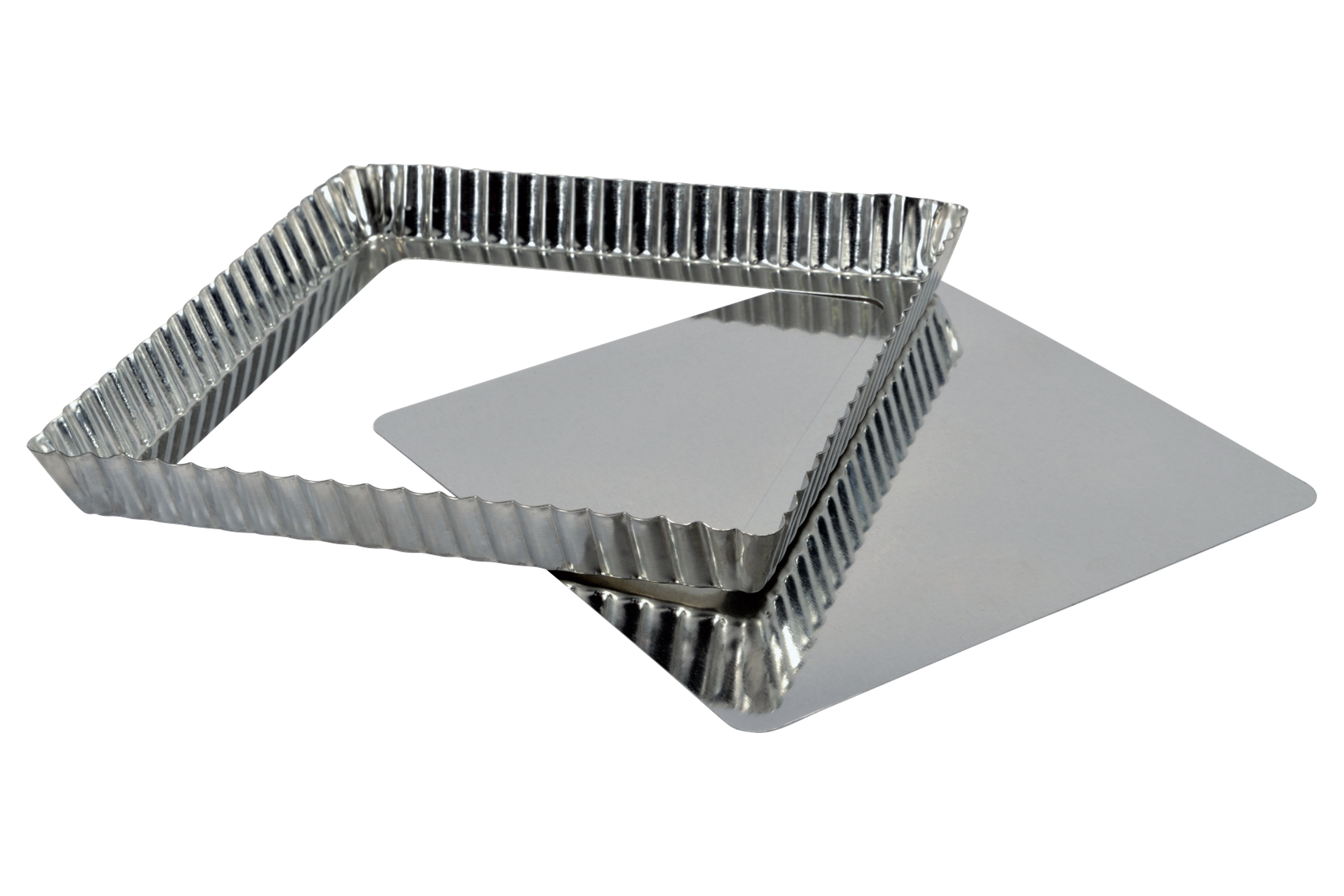 Tærteform, rektangulær, løs bund, tinblik