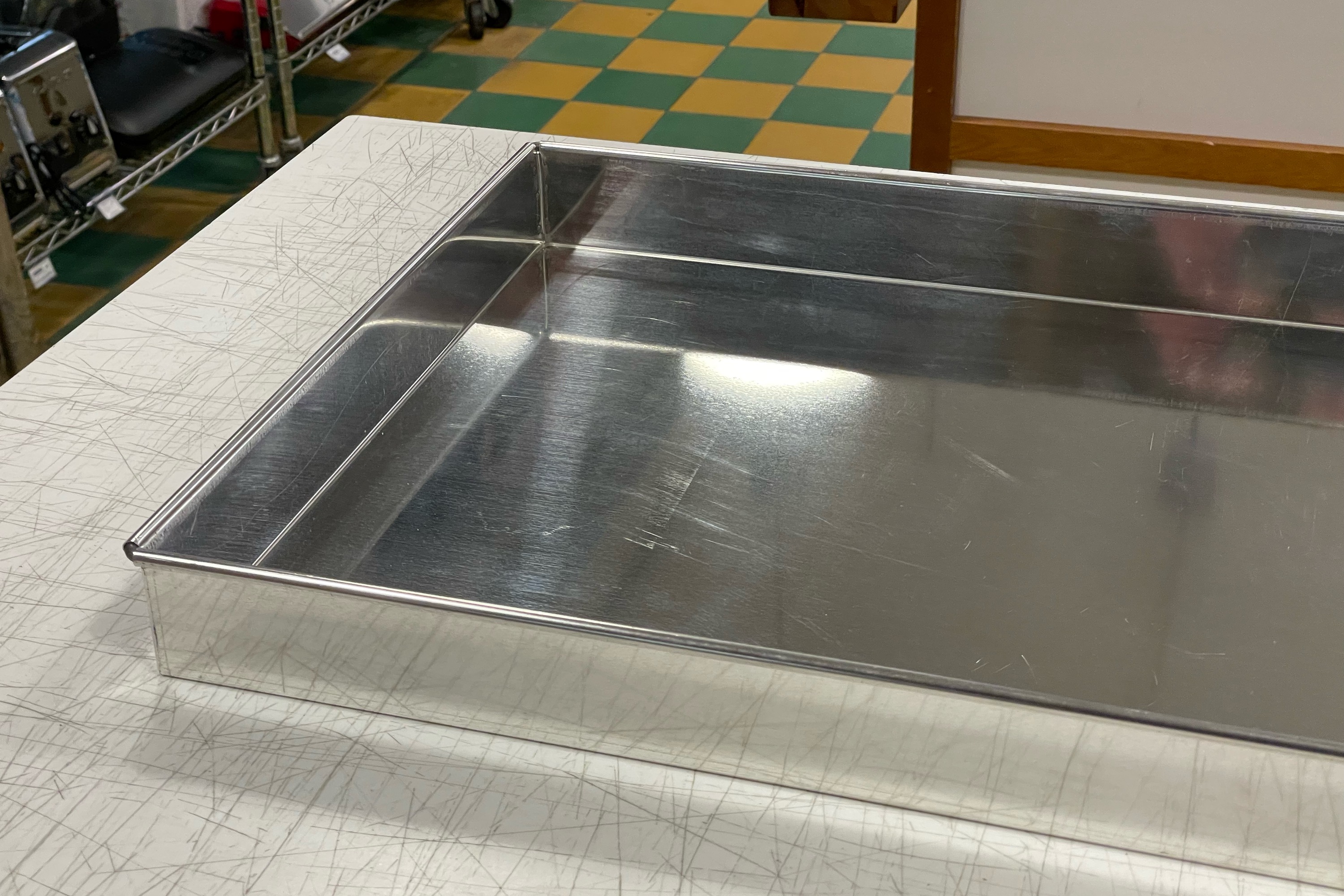 Bageform, rektangulær, lige sider, tinblik, H 5 cm