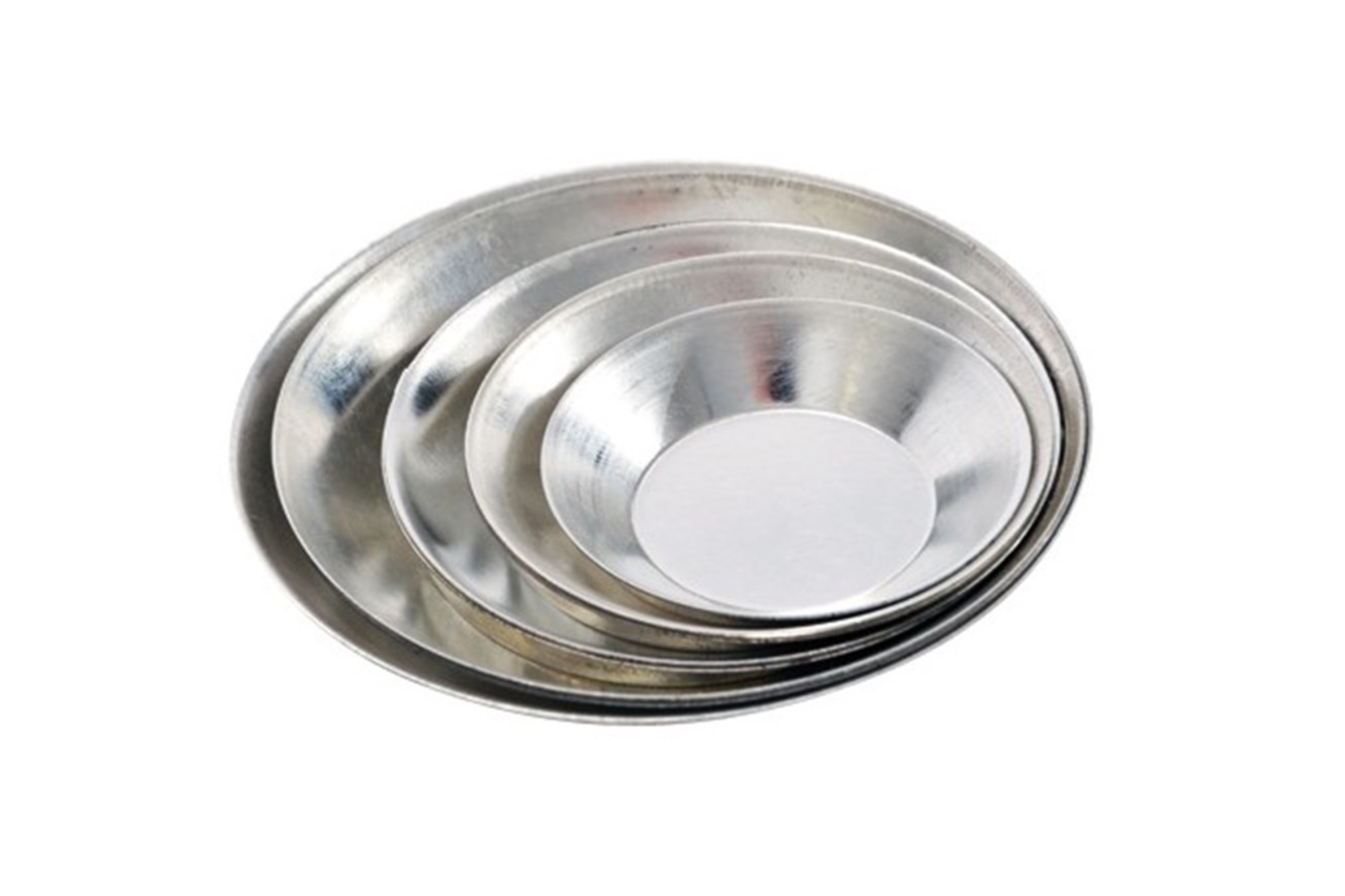 Flanform, rund, skrå sider, tinblik