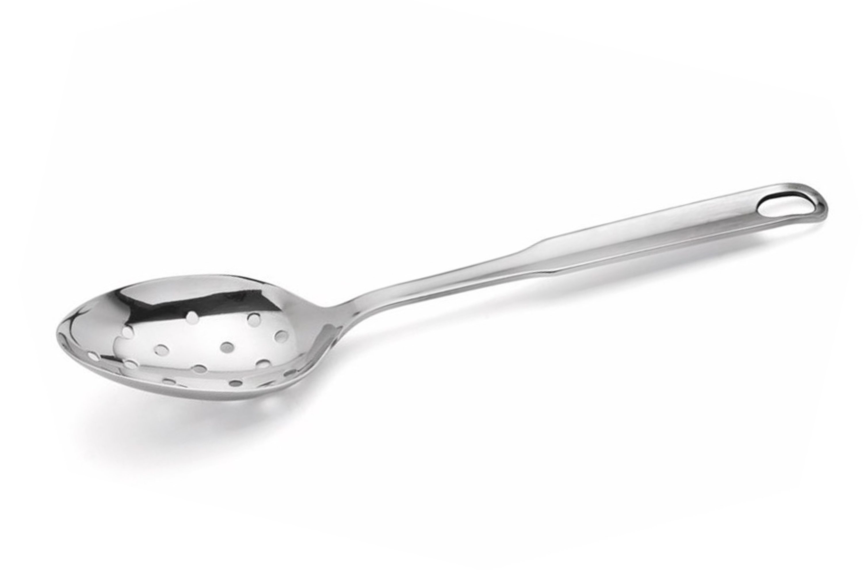 Ske med runde huller, rustfrit stål