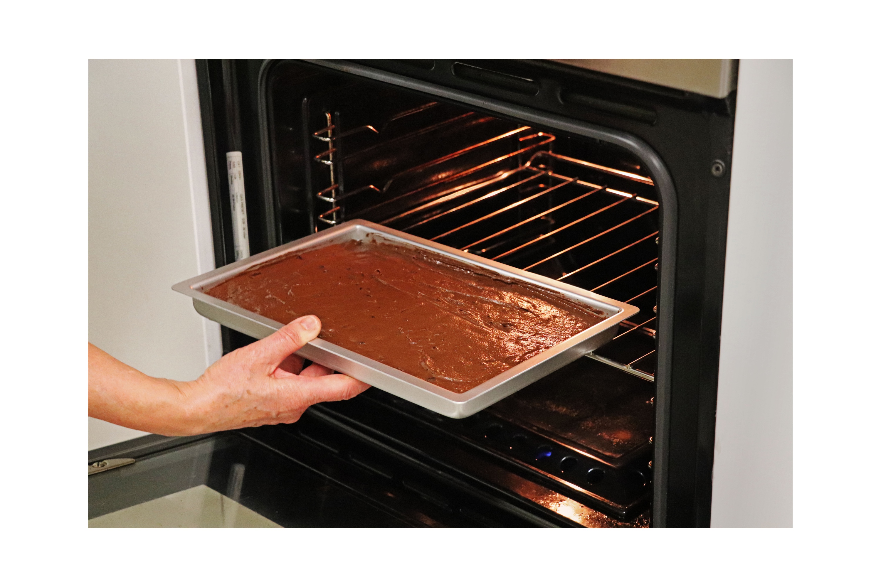 Bageform, rektangulær, lav, aluminium, H 2,5 cm