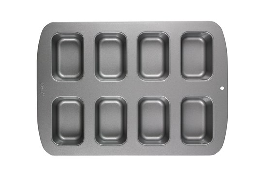 Bageplade 8 x aflang kage, non-stick, PME Cake