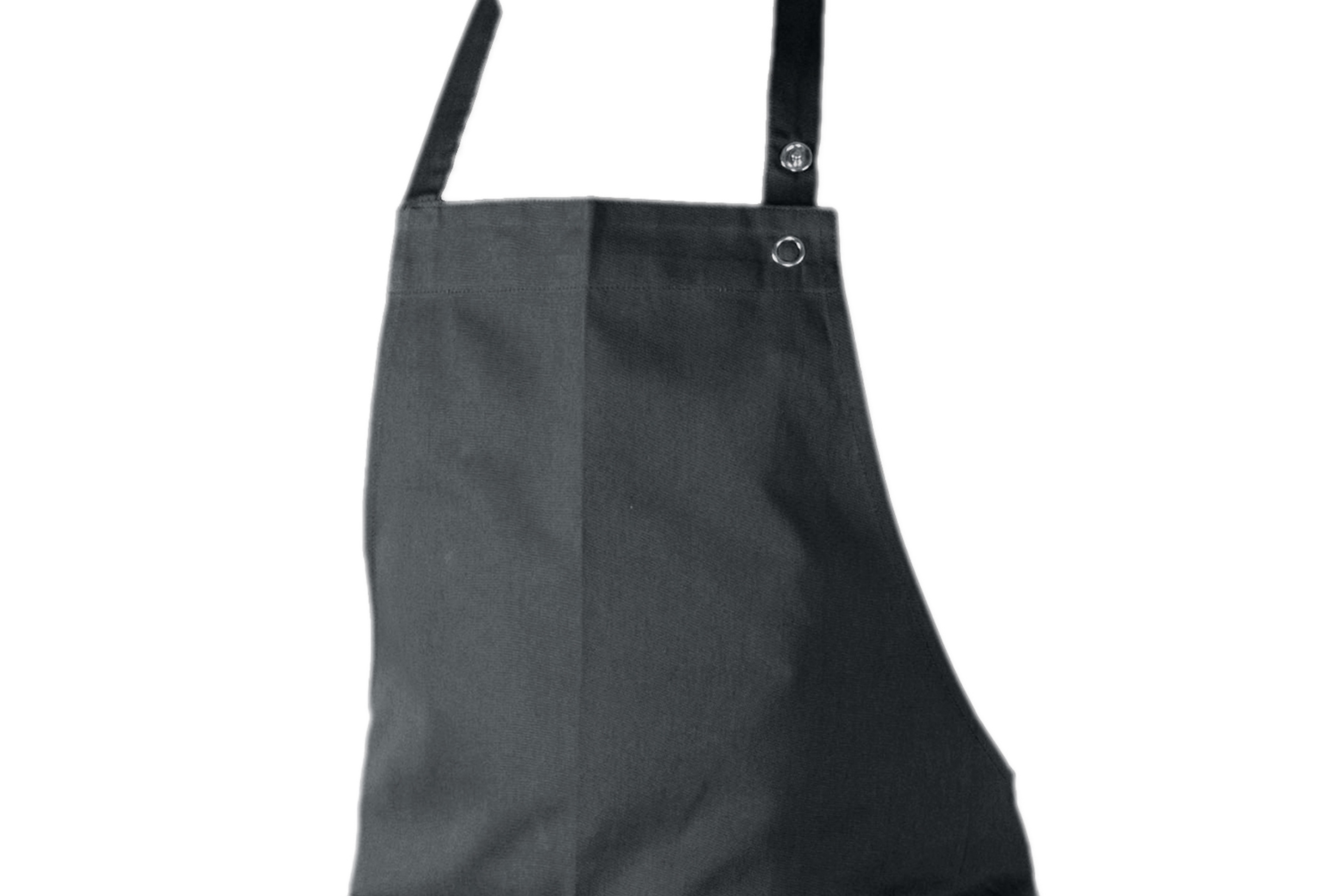 Forklæde, langt, mørk grå, bomuld