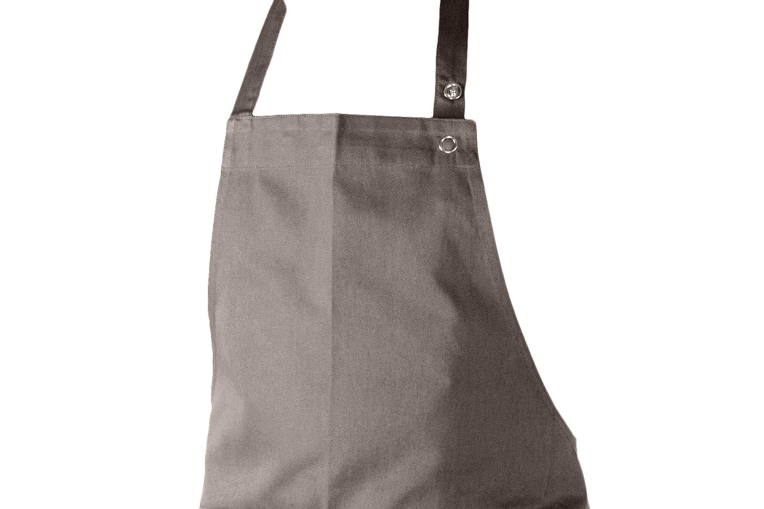 Forklæde, langt, ler (clay), bomuld