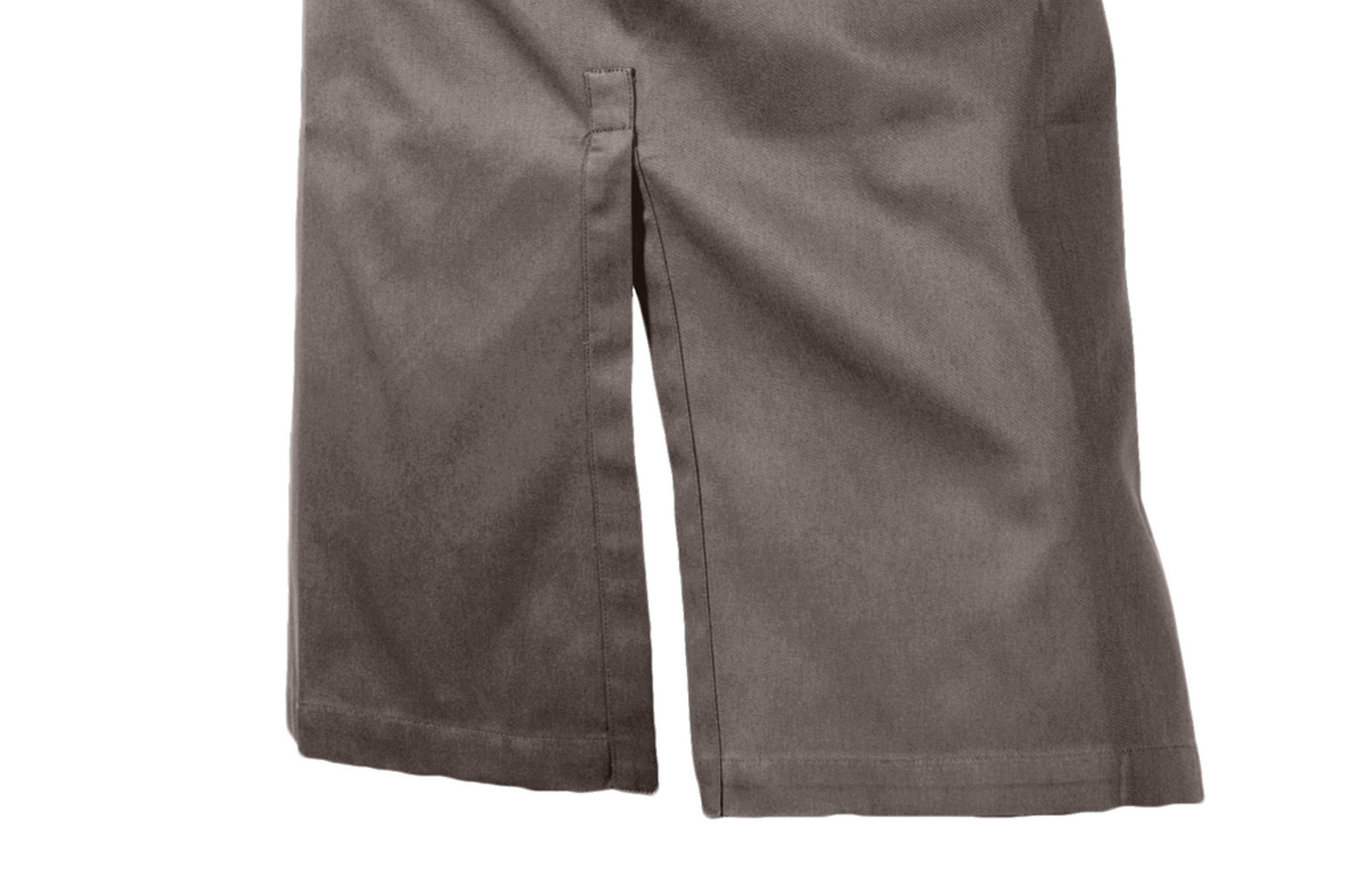 Forklæde, langt, ler (clay), bomuld