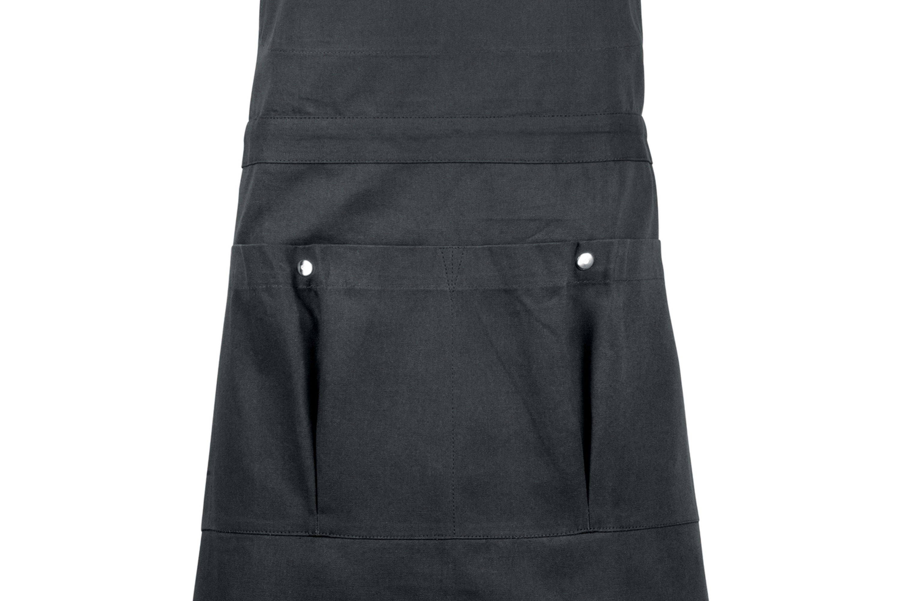 Forklæde, kort, mørk grå, bomuld