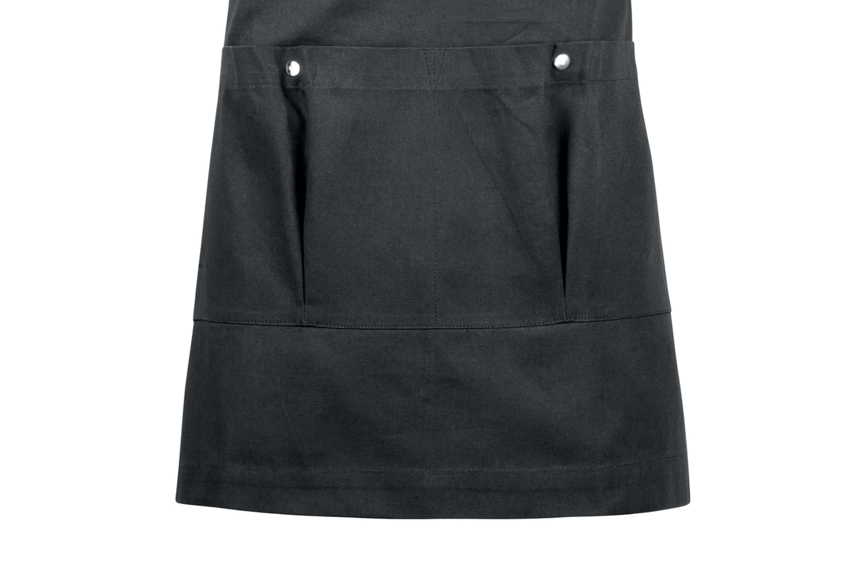 Forklæde, kort, mørk grå, bomuld