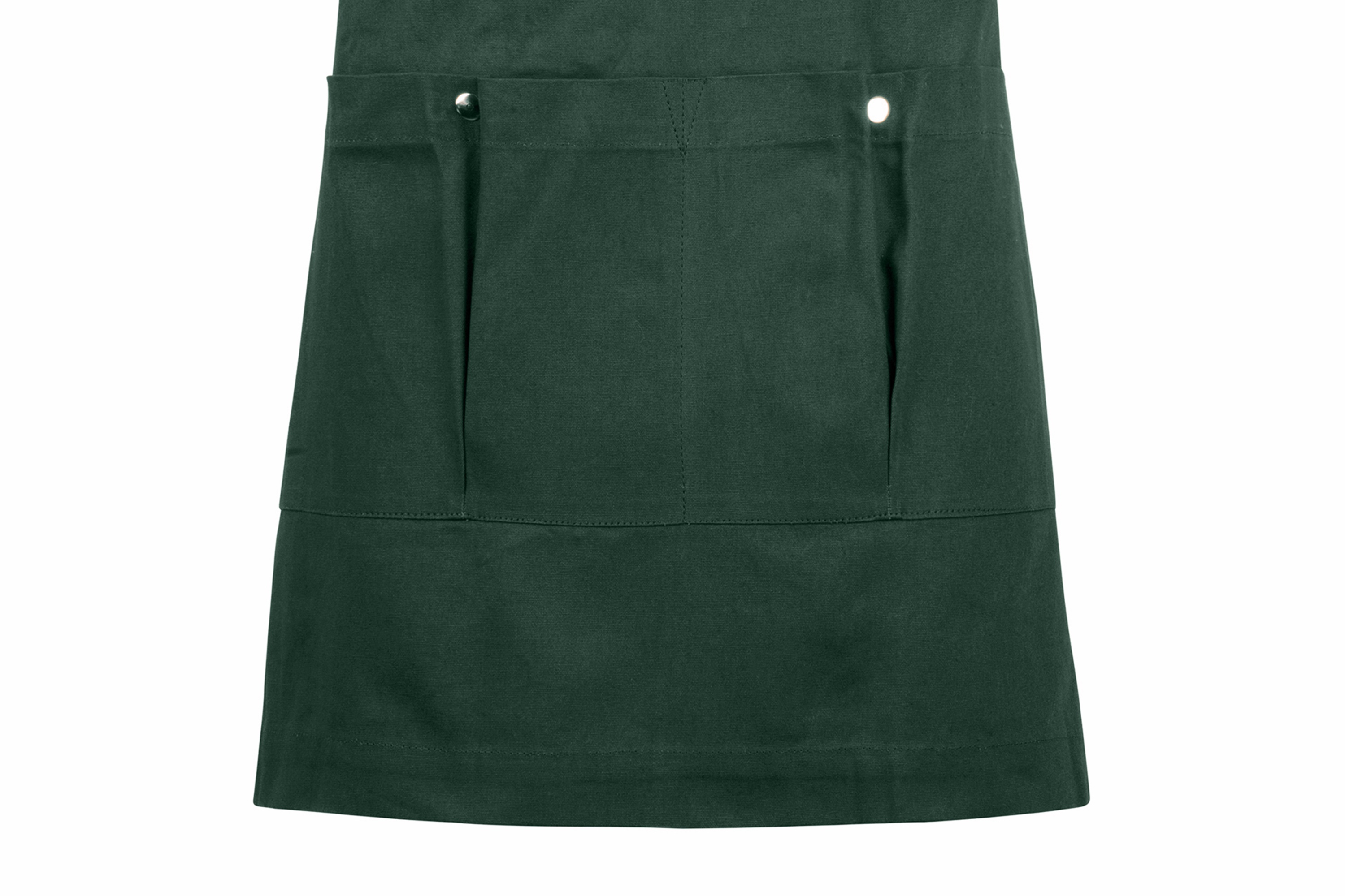 Forklæde, kort, mørk grøn, bomuld