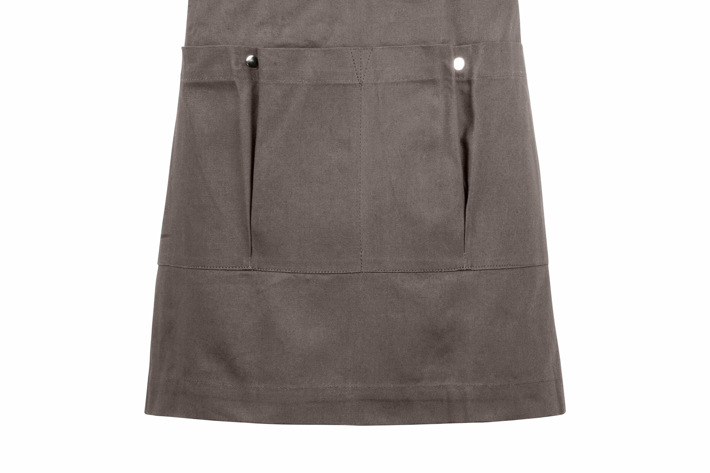 Forklæde, kort, ler (clay), bomuld