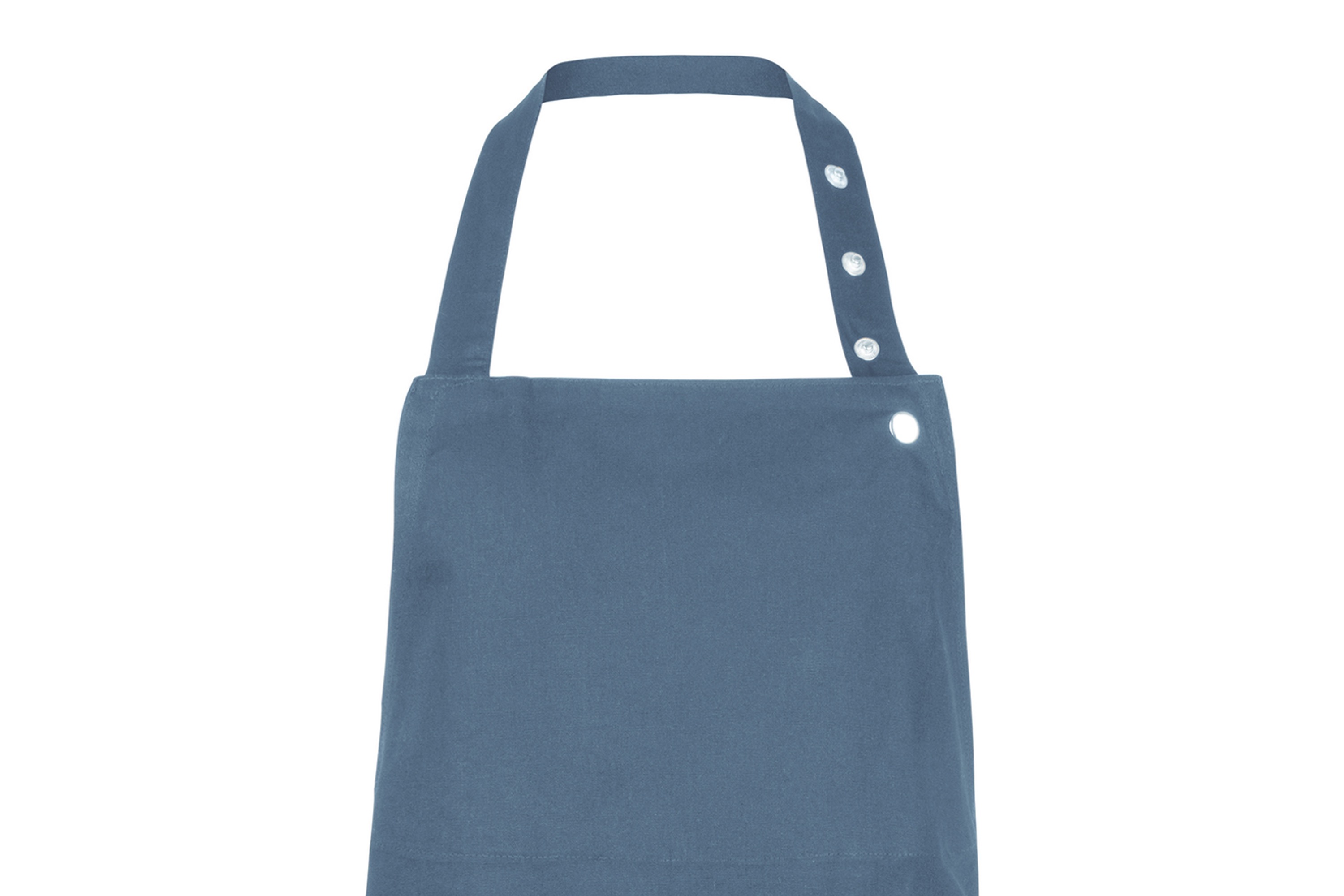 Forklæde, kort, gråblå, bomuld