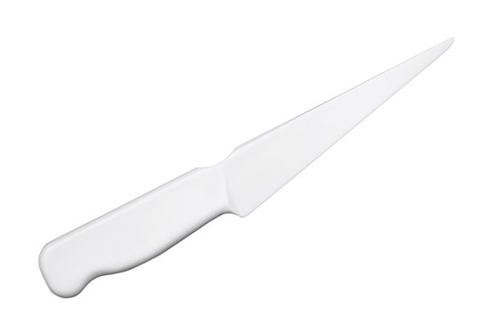 Marcipankniv hvid plast, 28 cm
