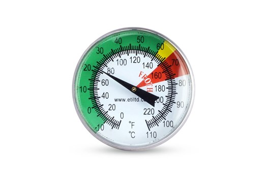 Termometer til mælkeskumning, Milk Dial, metal