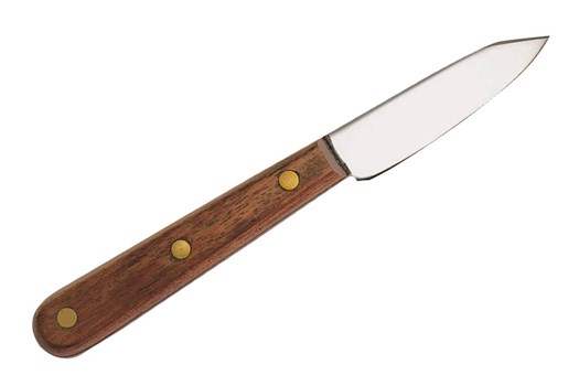 Østerskniv, spids m. tykt blad og træskæfte, 18 cm