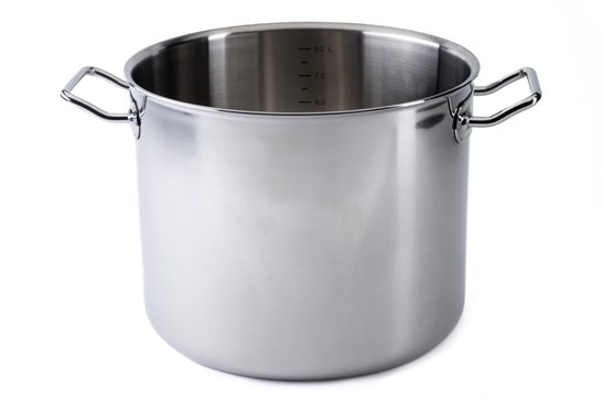 Høj gryde, stål, 5 lag