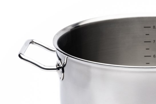 Høj gryde, stål, 5 lag