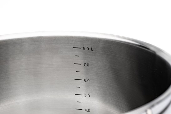 Høj gryde, stål, 5 lag