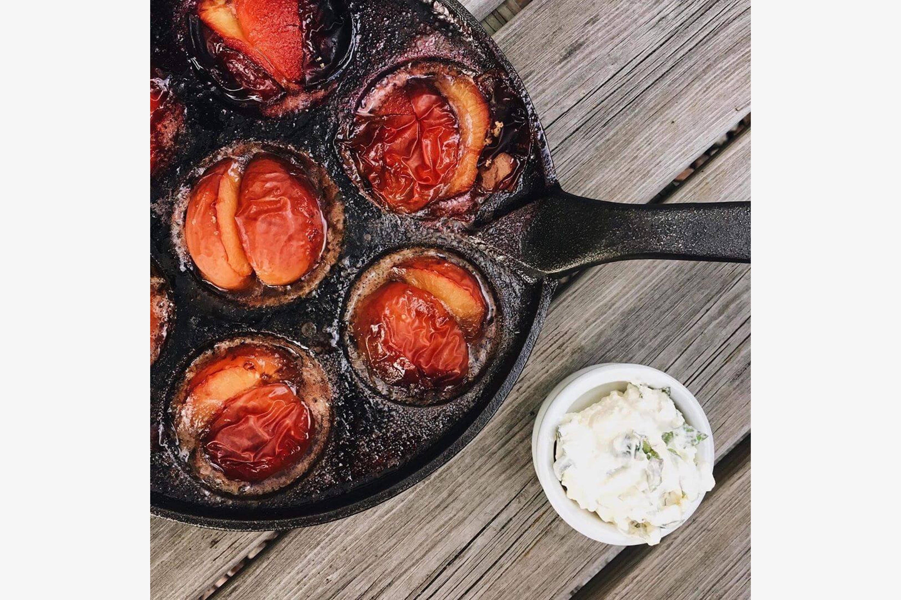 Æbleskivepande, uemaljeret støbejern
