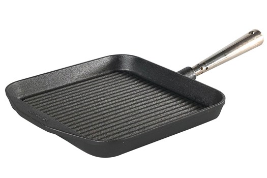 Grillpande, kvadratisk, støbejern