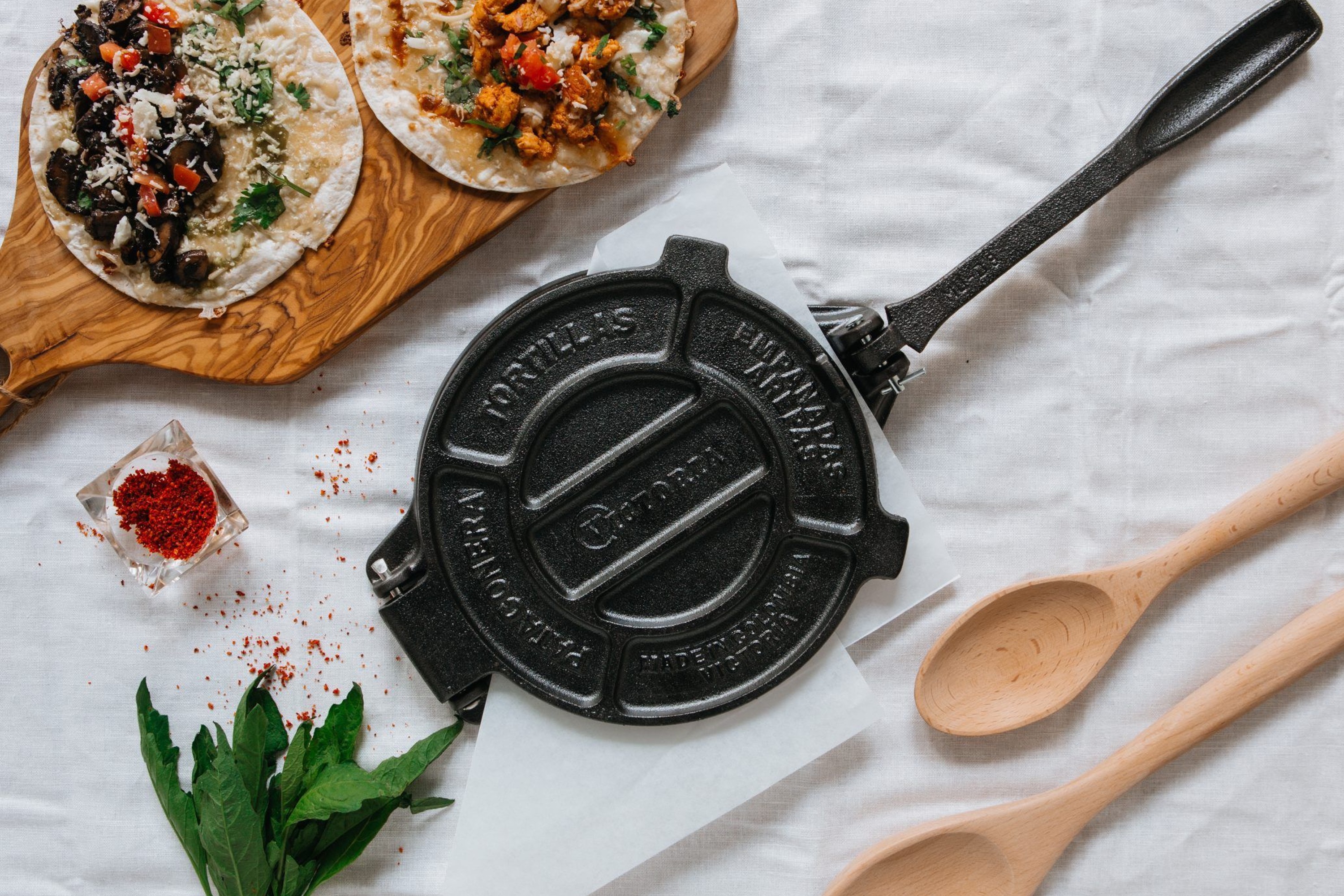 Tortillapresse, mellem, støbejern