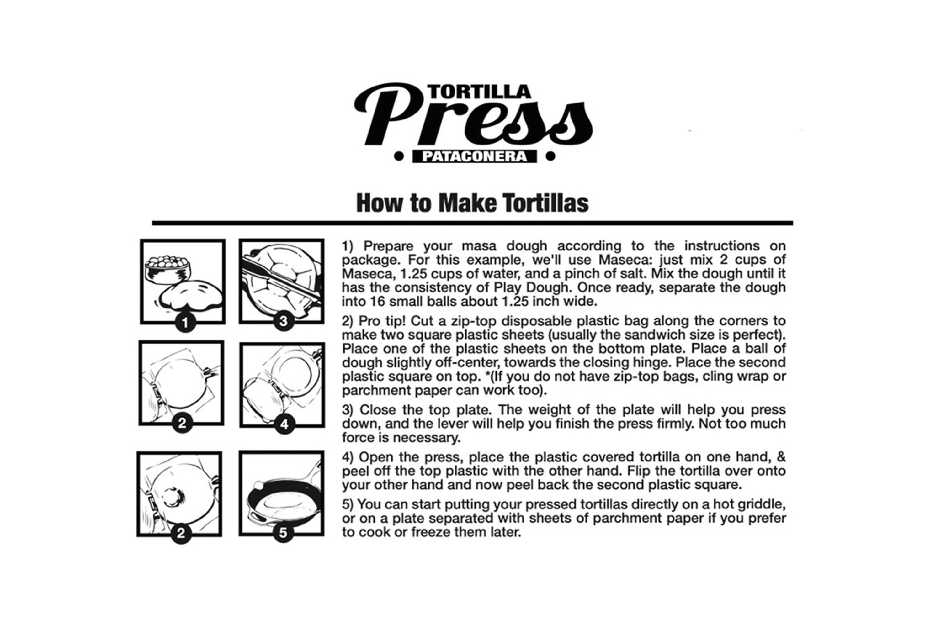 Tortillapresse, mellem, støbejern
