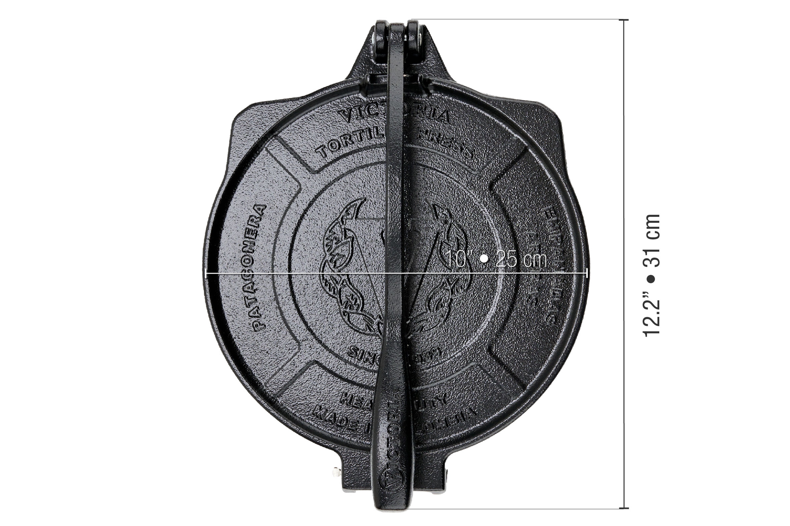 Tortillapresse, stor, støbejern