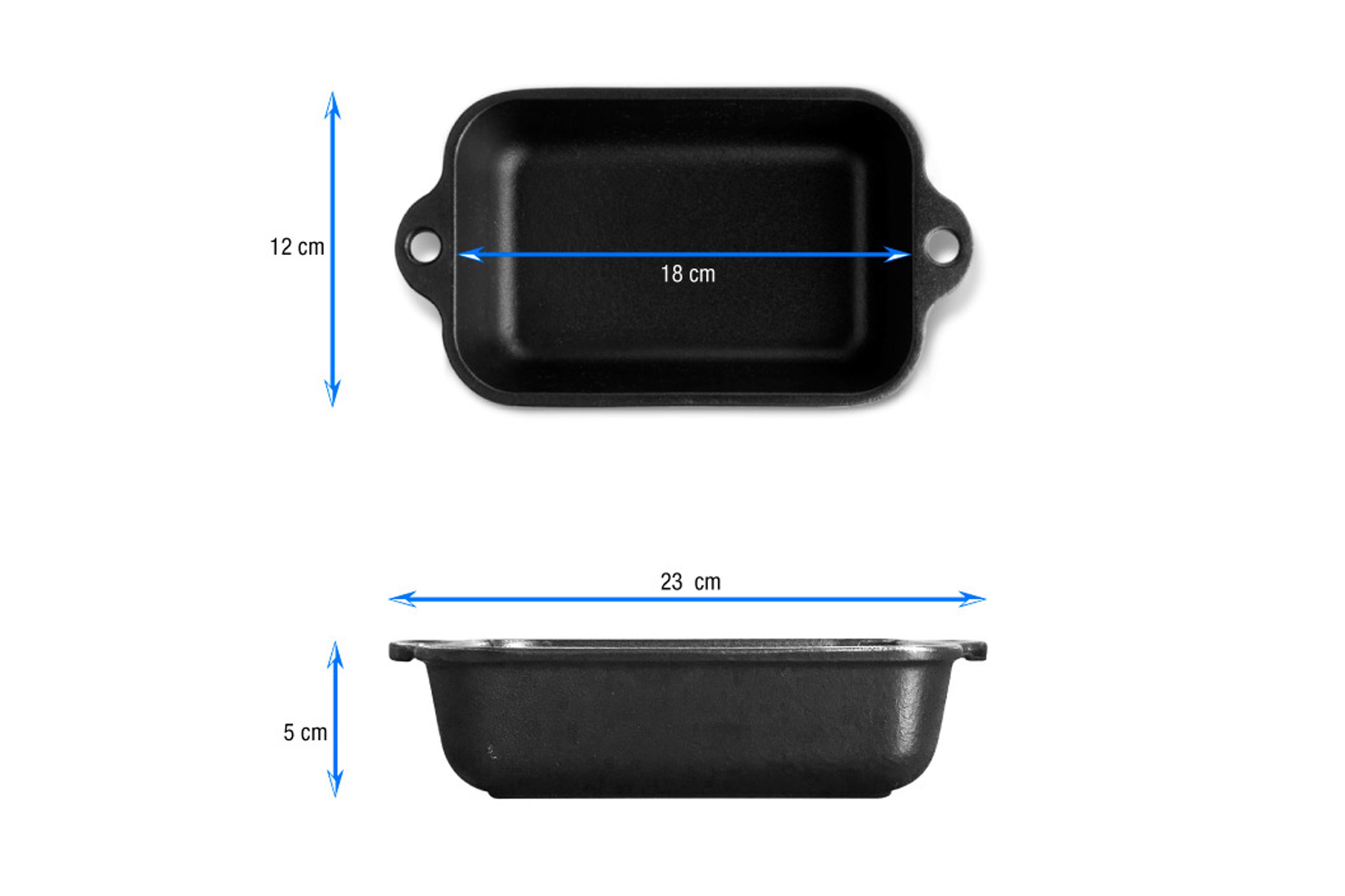 Bradepande, lille, emaljeret støbejern