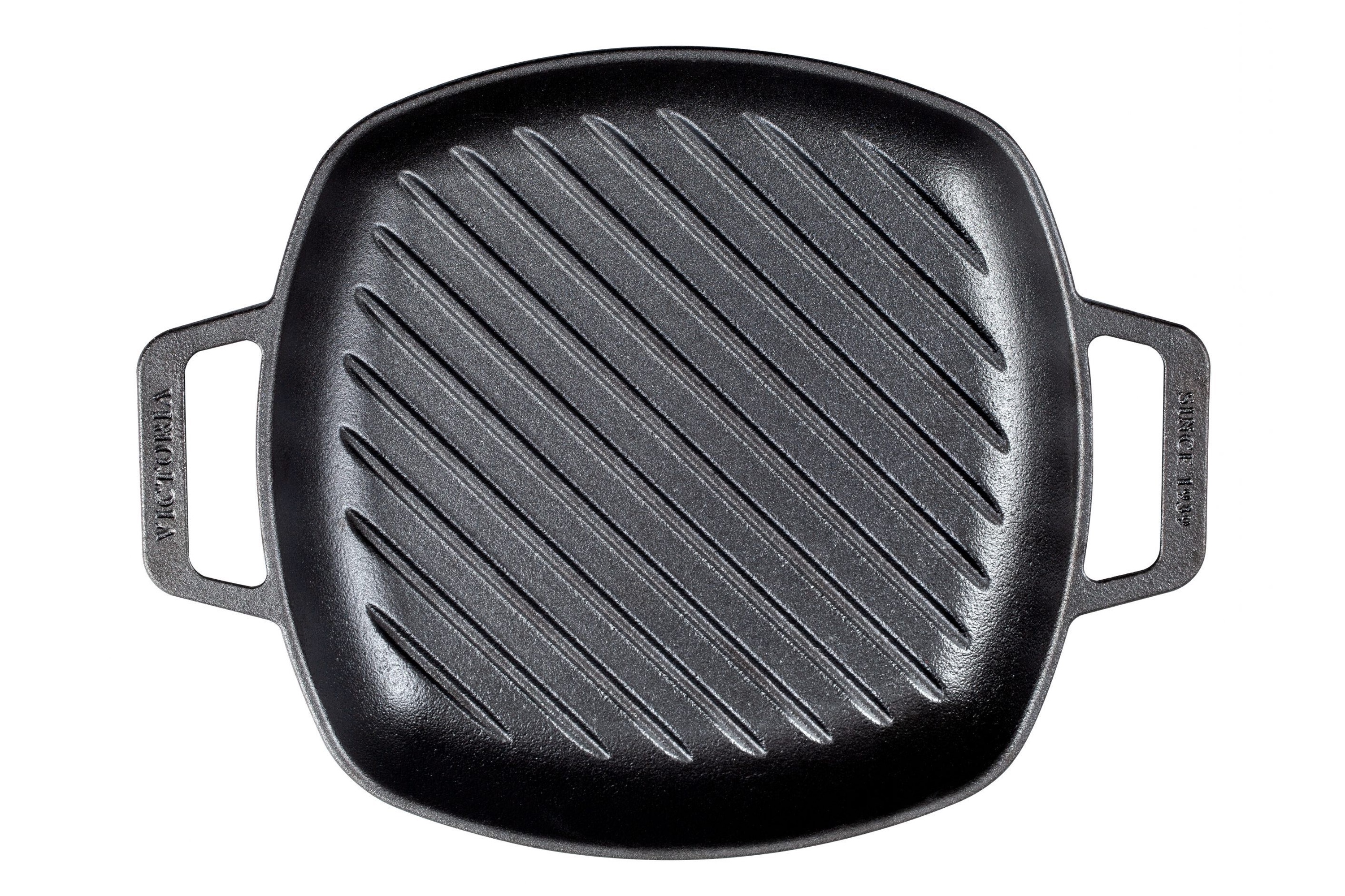 Grillpande, to håndtag, støbejern