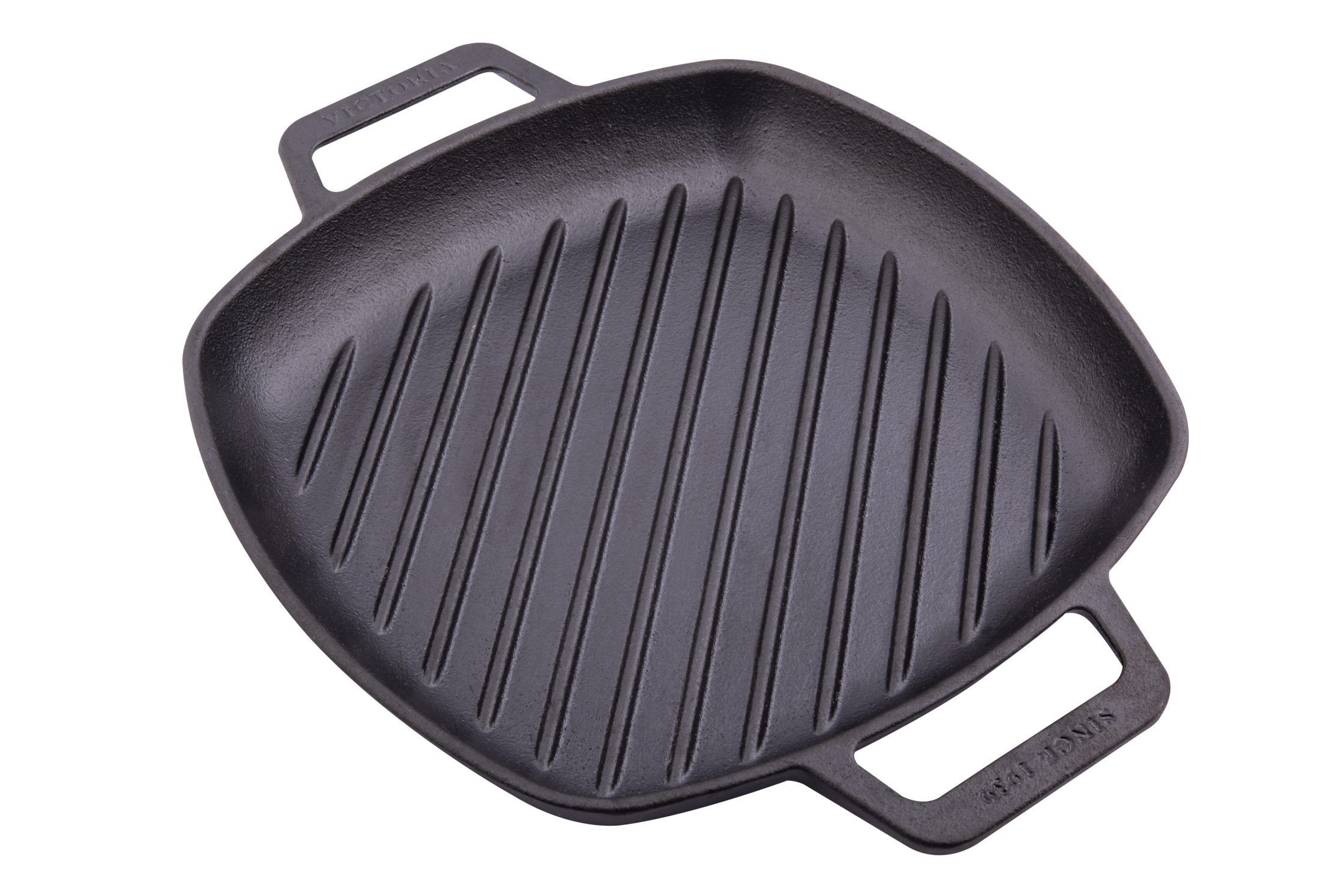 Grillpande, to håndtag, støbejern