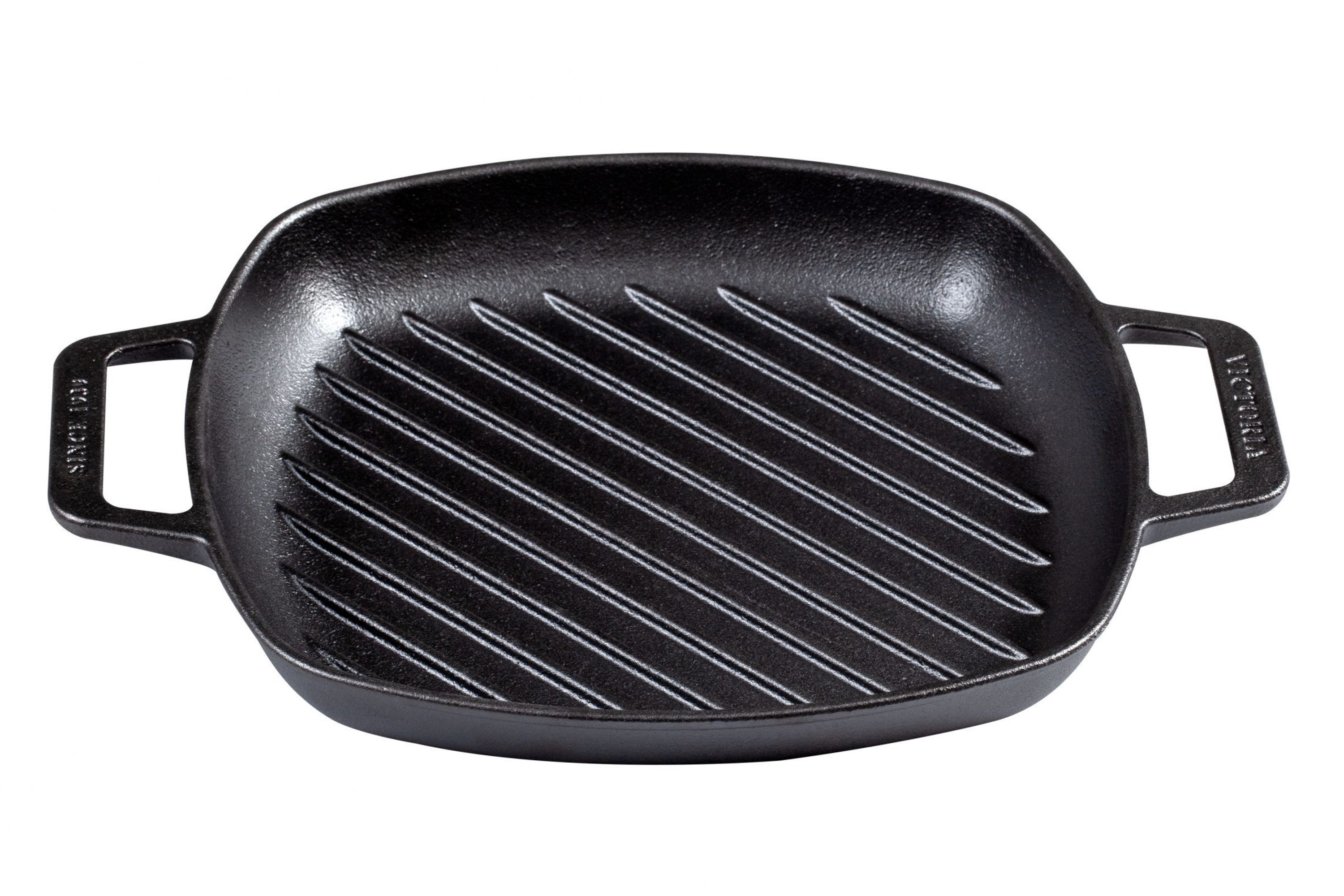 Grillpande, to håndtag, støbejern